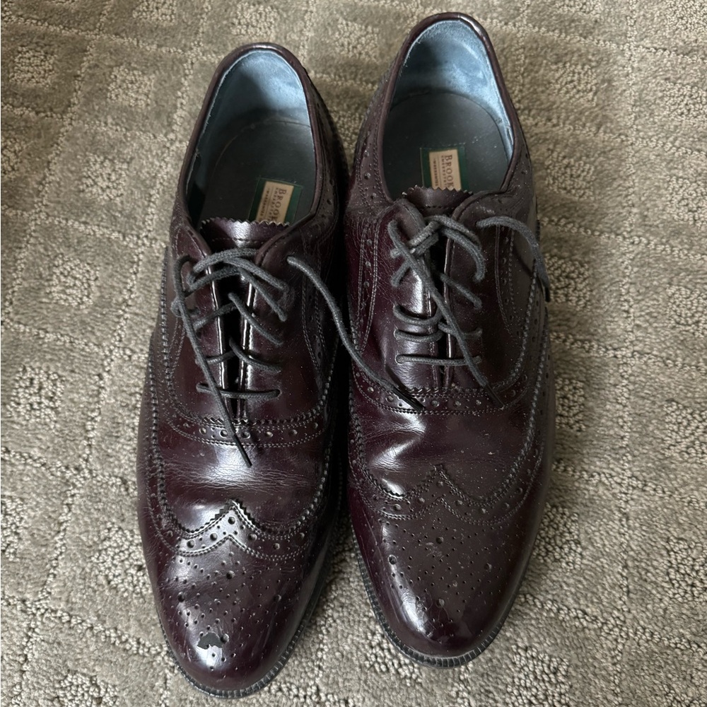 Men's Vintage Brown Brookcraft Leather Wingtip Dress Shoes Size 10